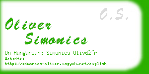 oliver simonics business card